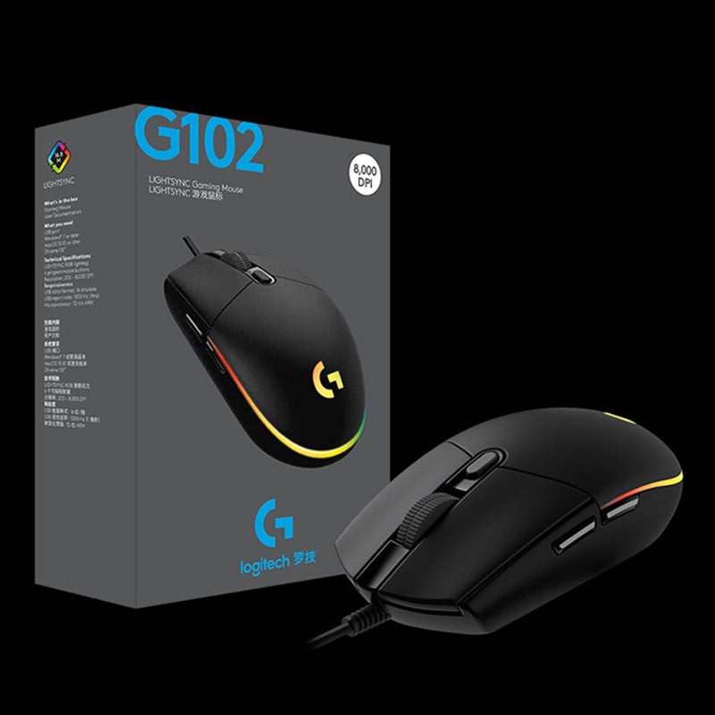 Mouse para jogos Logitech (g) g102, leve, rgb, leve, 200-8000dpi, segunda geraç