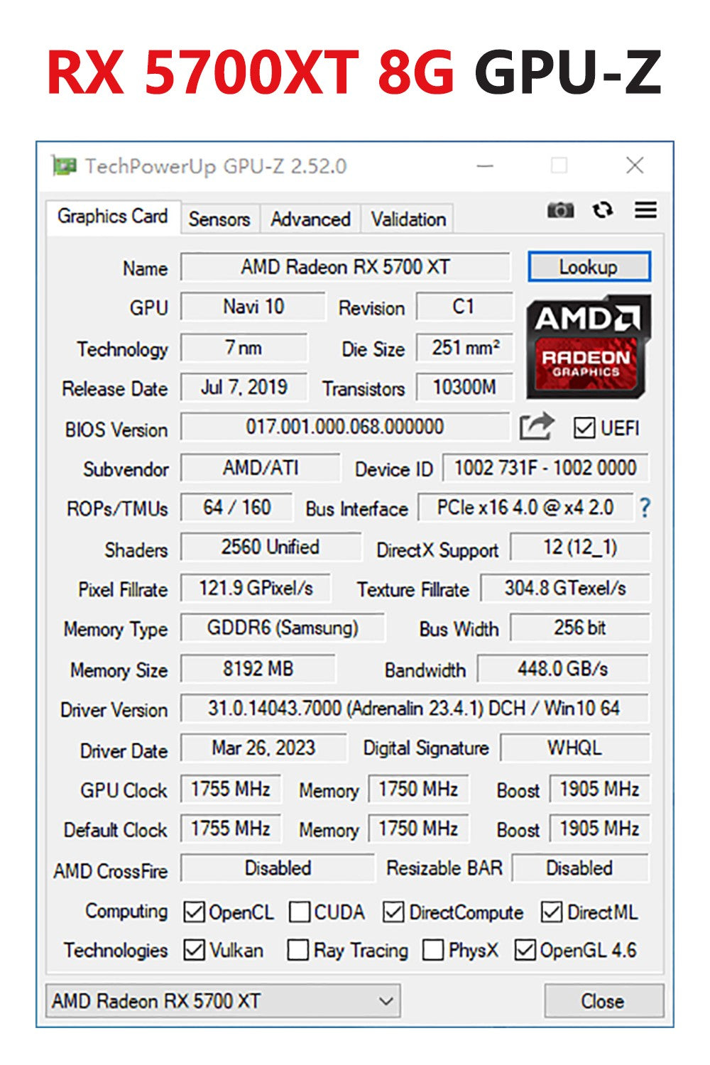amd rx 5700