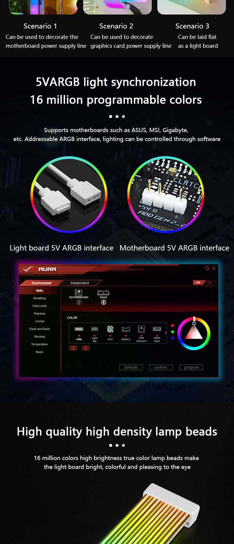 Cabo Extensor Sleeved UPSIREN ,ARGB