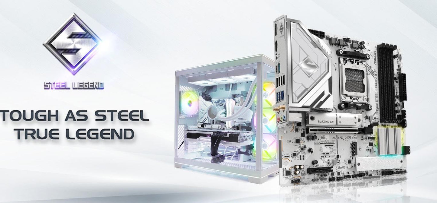 ASROCK B850M STEEL LEGEND WIFI NOVA placa-mãe AMD B850 Micro ATX AMD Socket AM5