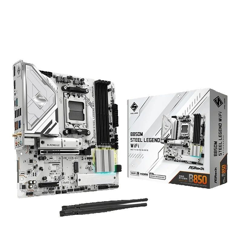 ASROCK B850M STEEL LEGEND WIFI NOVA placa-mãe AMD B850 Micro ATX AMD Socket AM5