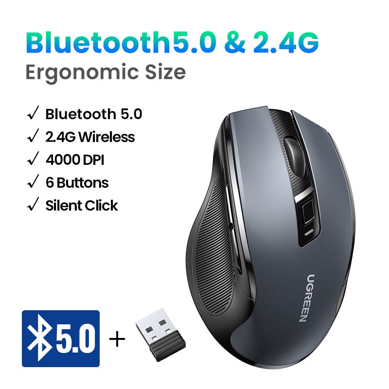 Mouse sem fio Bluetooth 5.0