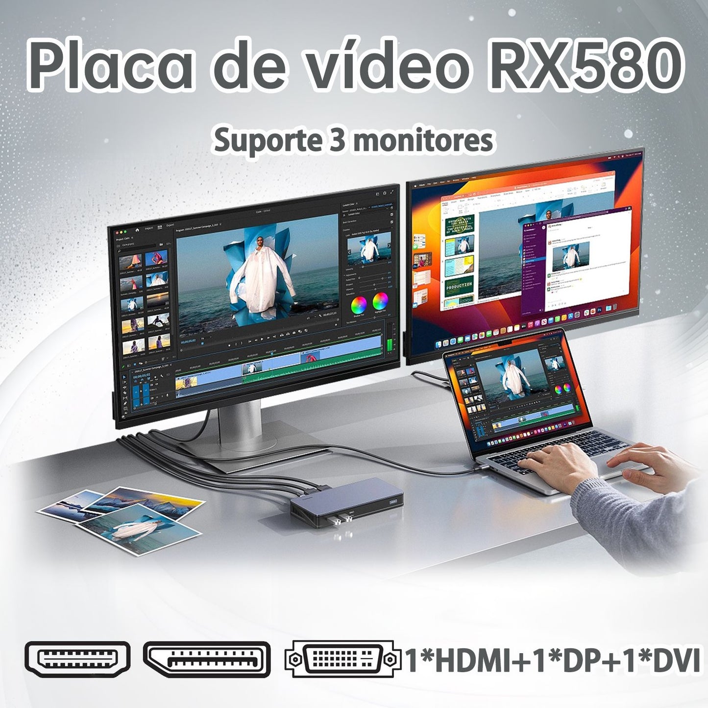Placa de vídeo gráfica original Gaming, AMD Radeon, 8GB