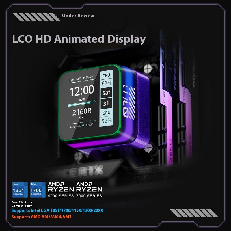 whater cooler x-gamers S360 Branco/Preto ARGB All-In-One TELA LCD