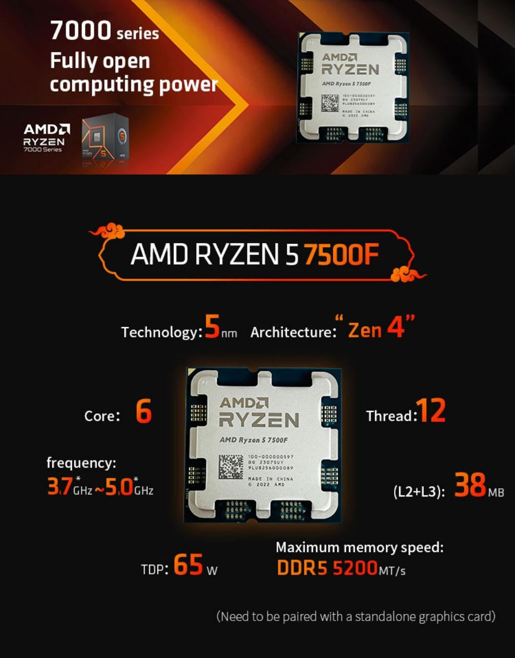 AMD RYZEN 5 7500F