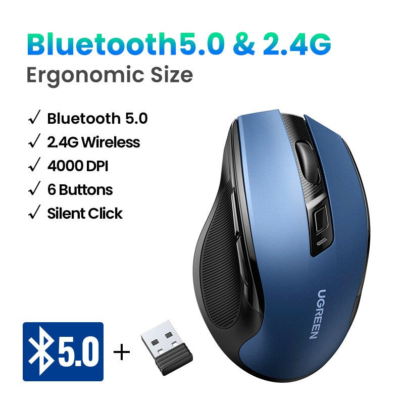 Mouse sem fio Bluetooth 5.0