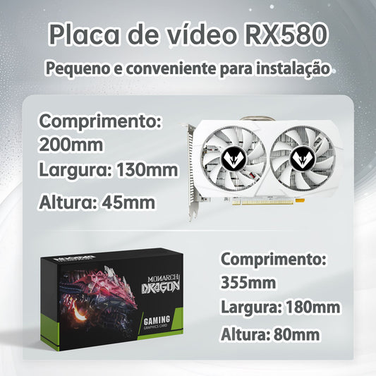 Placa de vídeo gráfica original Gaming, AMD Radeon, 8GB