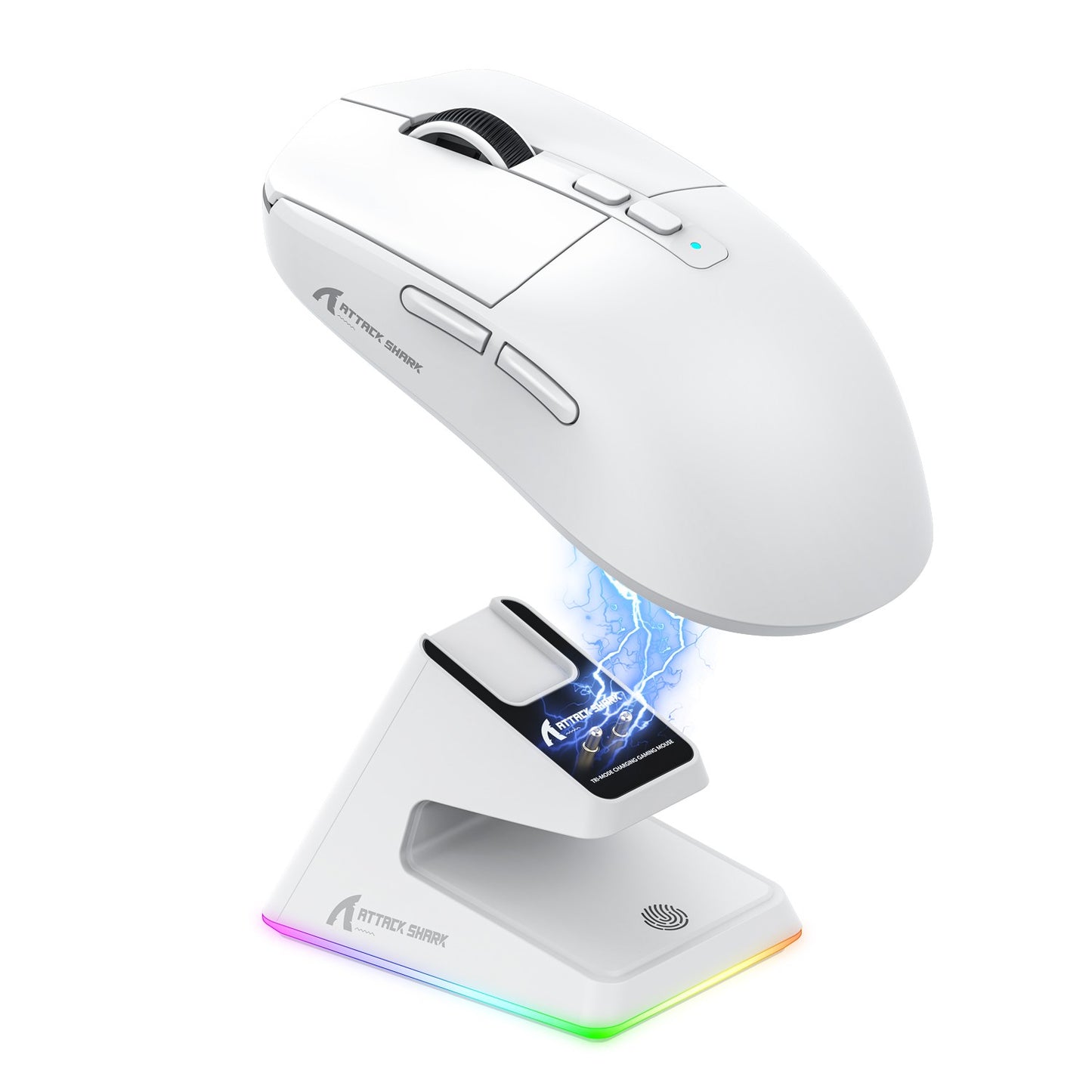Mouse Bluetooth Attack Shark X6 PAW3395, conexão tri-mode 2.4, base de carregam