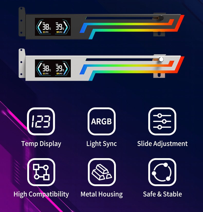 SUPORTE PLACA DE VÍDEO altura ajustável ARGB AURA SYNC