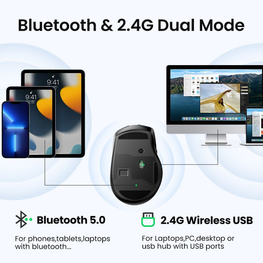Mouse sem fio Bluetooth 5.0