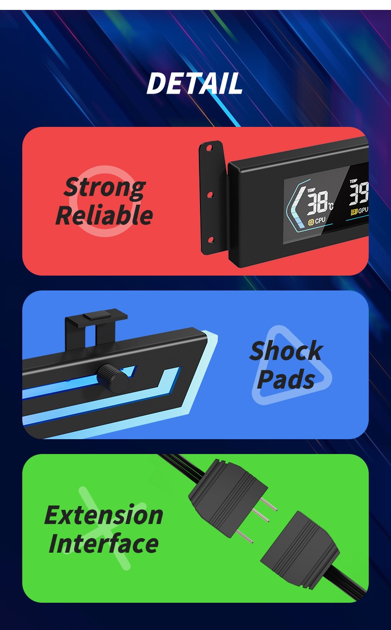 SUPORTE PLACA DE VÍDEO altura ajustável ARGB AURA SYNC