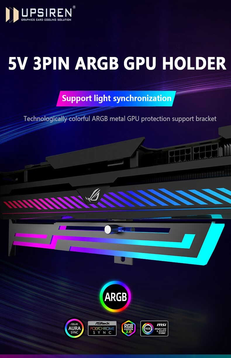 SUPORTE PLACA DE VÍDEO altura ajustável ARGB AURA SYNC