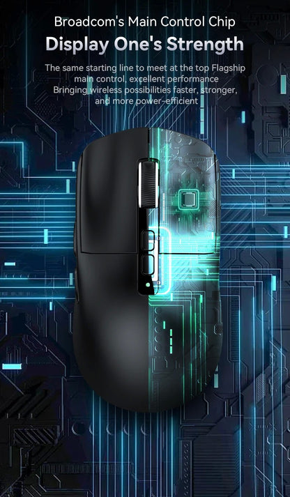 Mouse Bluetooth Attack Shark X6 PAW3395, conexão tri-mode 2.4, base de carregam