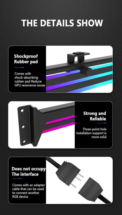 SUPORTE PLACA DE VÍDEO altura ajustável ARGB AURA SYNC