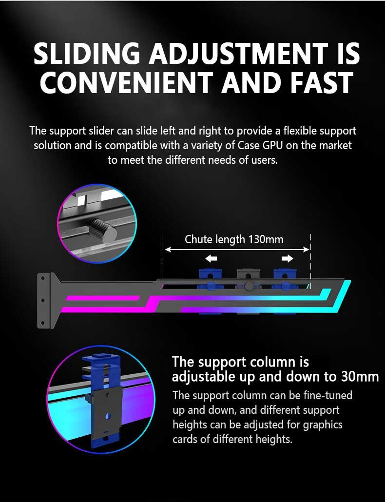 SUPORTE PLACA DE VÍDEO altura ajustável ARGB AURA SYNC