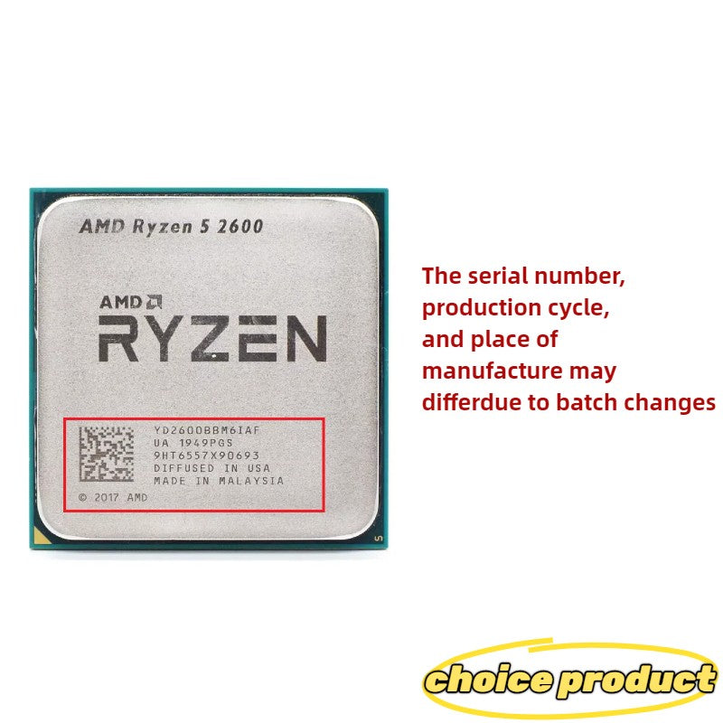 Processador CPU AMD Ryzen 5 R5 2600 3,4 GHz 6 núcleos e 12 núcleos soquete AM4